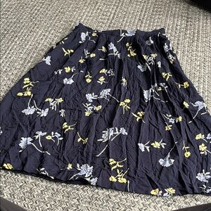 Sag Harbor Navy Floral Circle Skirt with Yellow & Light Blue Blooms